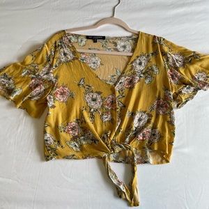 Yellow Floral Crop Top